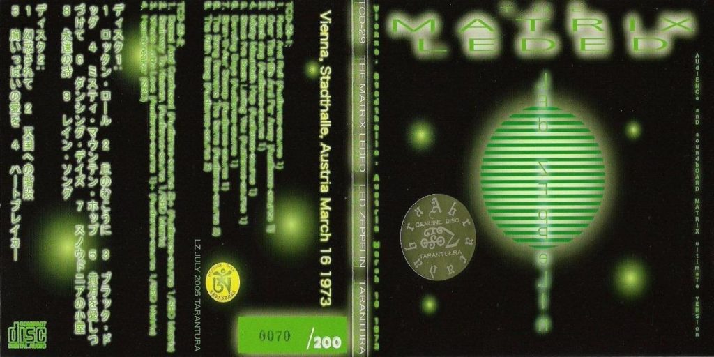 LED ZEPPELIN THE MATRIX LEDED ACE BOOTLEGS